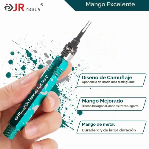 Vista 5 de JRready ST5255-05 Kit de herramientas extractoras de pines Herramienta de extracción de terminales con 5 puntas de repuesto para Molex Mini-Fit Jr.