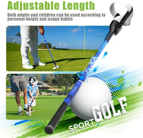 Vista 2 de YOGES VR Golf Club Handle Compatible with Oculus Quest 2 Controller, Adjustable Length Realistic Golf Club Attachment for Quest 2, Virtual Reality