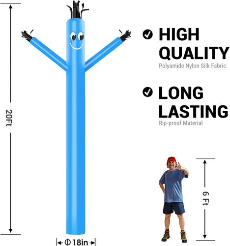 Vista 2 de MOUNTO 20ft 18inch Fly Puppet Dancer Tube Man Fly Guy Puppet Dancer (azul)