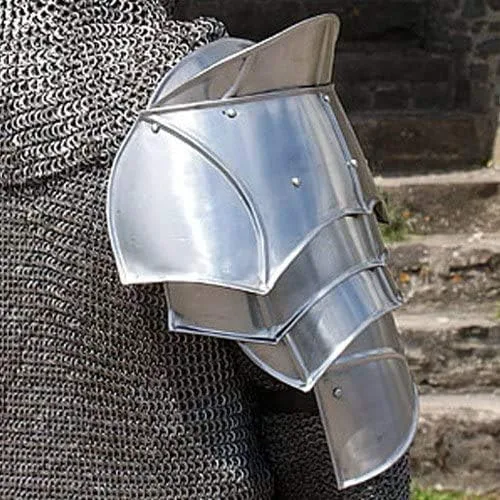 Vista 3 de ARTIZANSTORE Hombreras medievales de hierro juego de hombros hombreras vikingas cruzadas con armadura de guerrero disfraz de hombro protector