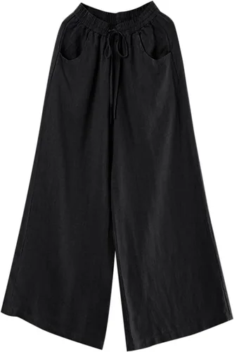 Vista 3 de SNKSDGM Pantalones deportivos para mujer, corte de bota, holgados, holgados, para playa, palazzo, ligeros, de pierna recta, pantalones casuales