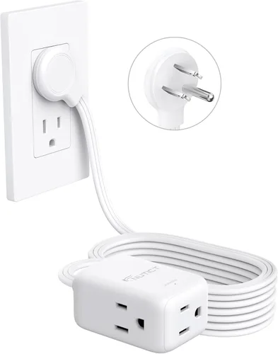 Vista 25 de NUTICT Cable de extensión corto de 6 pulgadas, extensor de 3 salidas con protector de sobretensiones 900J, 15A/1875W, certificado ETL, divisor