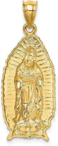Vista 3 de Colgante religioso de la Virgen de Guadalupe en oro amarillo de 14 quilates
