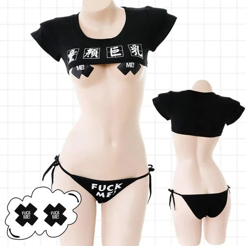 Vista 2 de Conjunto de ropa interior sexy de lencería japonesa ropa interior atrevida para cosplay de anime