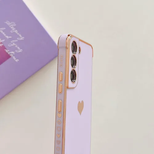 Vista 69 de phylla Funda de teléfono compatible con Samsung Galaxy A12 de 6.5 pulgadas, lindo corazón chapado en oro, elegante funda de lujo para mujer