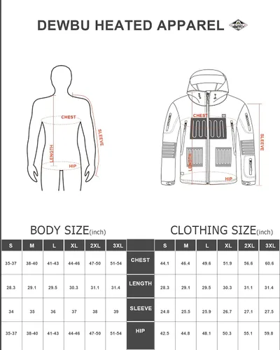 Vista 6 de DEWBU Chaqueta térmica de vellón polar con batería de 12 V sudadera con capucha eléctrica de vellón suave