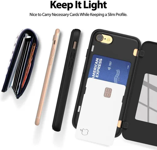 Vista 7 de GOOSPERY Funda tipo cartera compatible con iPhone SE 2022/iPhone7,8/iPhone SE [cierre magnético automático] [2 tarjetas] Funda protectora resistente