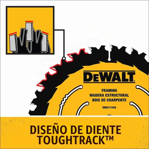 Vista 2 de DEWALT DWA1612CMB Hoja de sierra circular de 6-1 / 2 pulgadas, 18/24 dientes, combinada, paquete de 1 (el paquete puede variar)