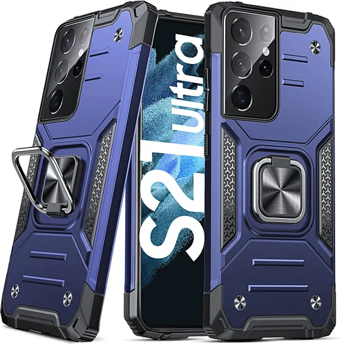 Vista 42 de DASFOND Diseñada para funda Galaxy S8 con soporte, anillo metálico giratorio mejorado de 360°, soporte kickstand de grado militar, resistente a