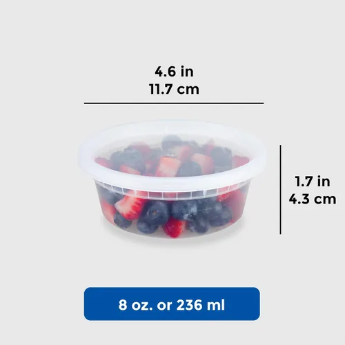 Vista 3 de Freshware Paquete de 50 recipientes de almacenamiento de alimentos de 8 onzas y 36 unidades, 86 recipientes de plástico sin BPA con tapas, a prueba