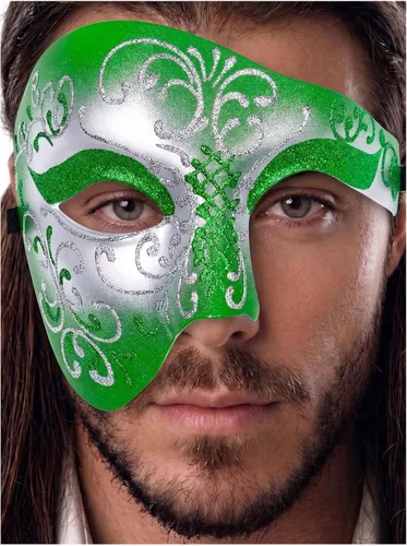 Vista 31 de Máscara de mascarada para hombre, máscara del fantasma de la ópera, máscara de baile de graduación, Mardi Gras, Haloween veneciano, media cara