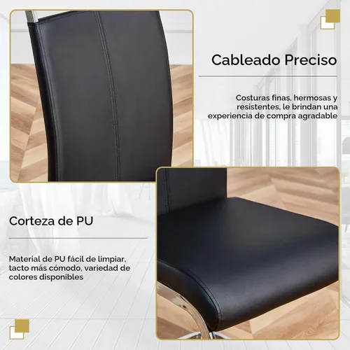 Vista 6 de Juego de mesa de comedor de vidrio Ebullient para 4, juego de mesa de comedor de 5 piezas, mesa de comedor de vidrio templado, mesa de comedor