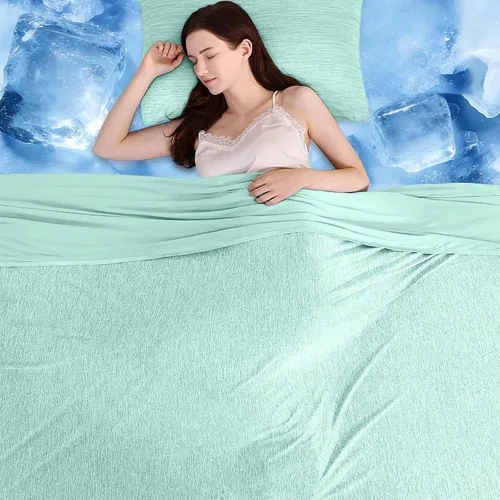Vista 19 de Manta refrescante que te mantiene fresca en el verano caluroso, manta de tamaño individual o bebé de 51 x 67 pulgadas para adultos, niños y bebés