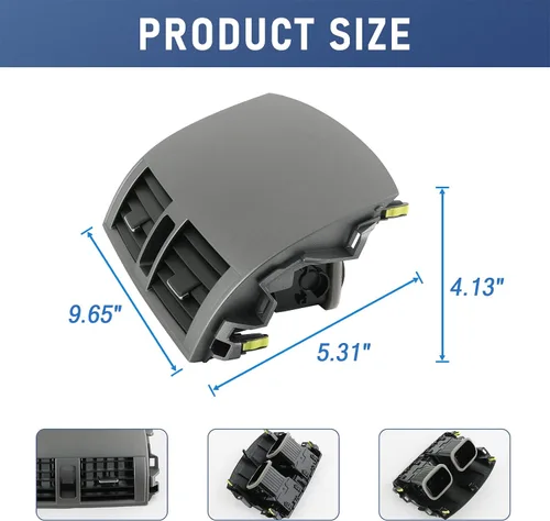 Vista 5 de DICMIC Panel de ventilación de salida de aire acondicionado para tablero central compatible con Toyota Corolla 2008-2013 Reemplazo # 55663-02060