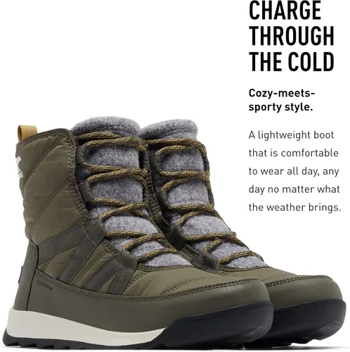 Vista 3 de SOREL Whitney Botas cortas con cordones para mujer, botas de invierno de nailon impermeables