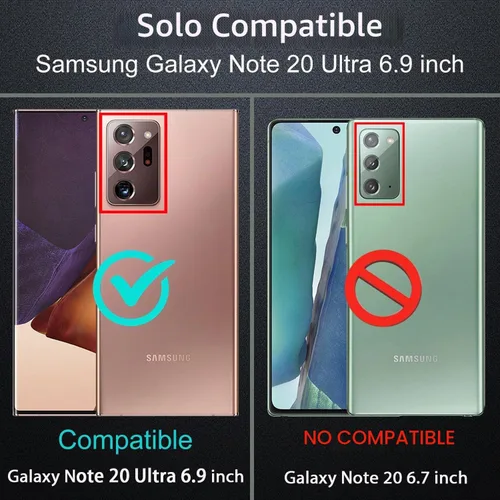 Vista 2 de YKHJKLEC Funda para Samsung Galaxy Note 20 Ultra, con 2 piezas [protector de pantalla de TPU flexible autorreparable y protector de lente de cámara]