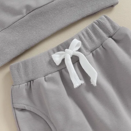Vista 5 de WONGCHOlCE Conjunto de sudadera con cuello redondo para bebé y niño, ropa para recién nacido, para otoño e invierno