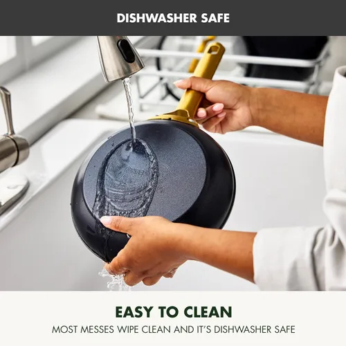 Vista 6 de GreenPan Sartén antiadherente Reserve Pro de 8 pulgadas, cerámica certificada NSF, sartén anodizada dura sin PFAS, asas de acero inoxidable, apta