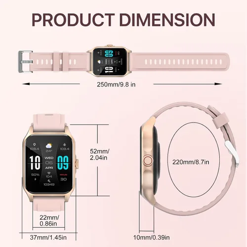 Vista 7 de WalkerFit Relojes inteligentes para mujer: reloj de fitness para Android, regalos para ella, reloj inteligente con monitor de frecuencia cardíaca