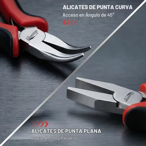 Vista 2 de Alicates de punta plana y doblada de 5 pulgadas, juego de alicates