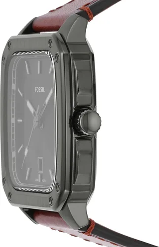 Vista 2 de Fossil Reloj cuadrado de acero inoxidable con inscripción de cuarzo para hombre
