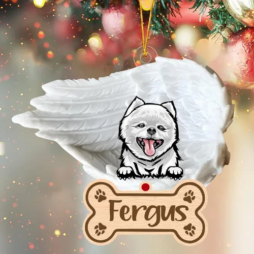 Vista 26 de Adorno de perro afgano de 1 ángel, adorno acrílico 2D personalizado conmemorativo para perros, regalo por pérdida de mascotas, regalo