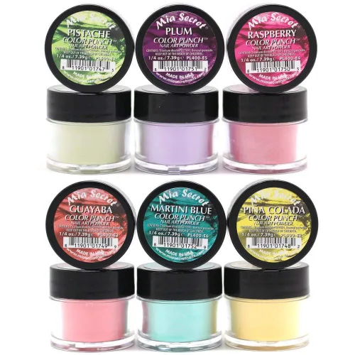 Vista 2 de Mia Secret - Colección de polvo acrílico para uñas, polímero Marry ME, 6 piezas