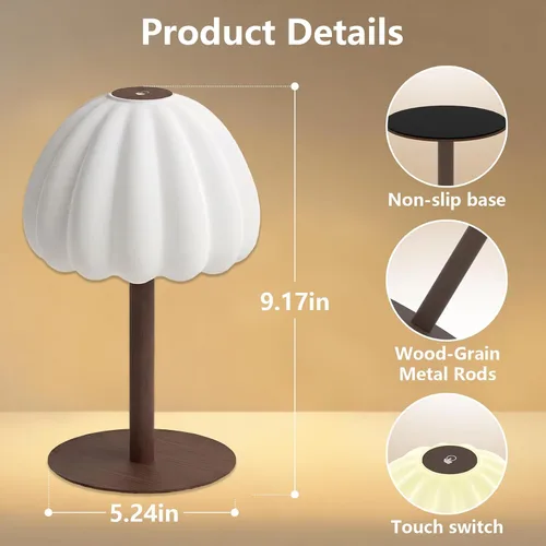 Vista 7 de Lámpara de ducha impermeable inalámbrica, IP65 recargable táctil regulable para ducha interior, 4500 mAh, funciona con pilas, lámpara de mesa a