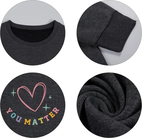 Vista 5 de VILOVE Sudadera de salud mental para mujer Dear Person Behind Me Pullover Casual Inspiration Be Kind Blusa Tops