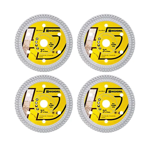 Vista 9 de HIGHDRIL Juego de hojas de sierra circular de 3 "2.953 in, 4 piezas, disco de corte de diamante/HSS/carburo para amoladora angular, azulejos