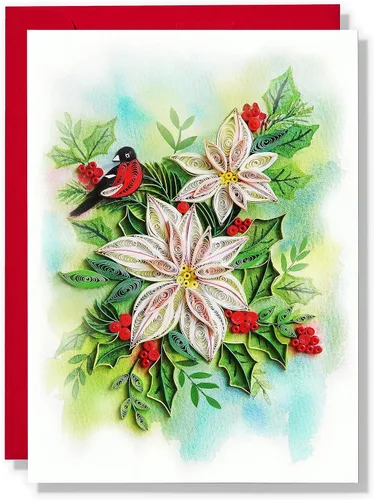 Vista 12 de Tarjeta de Navidad con velas, tarjeta de felicitación de flores de Navidad, para mamá, papá, abuela, amigo, jefe, compañero de trabajo