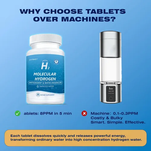 Vista 7 de Tabletas de agua de hidrógeno – H2 tabletas de hidrógeno molecular para agua potable, 8 ppm con magnesio, sabor naranja, 60 unidades, electrolitos