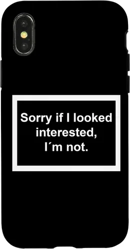 Vista 5 de Sorry if I Looked Interested, I'm not. Funny Black Phone Case for iPhone 17