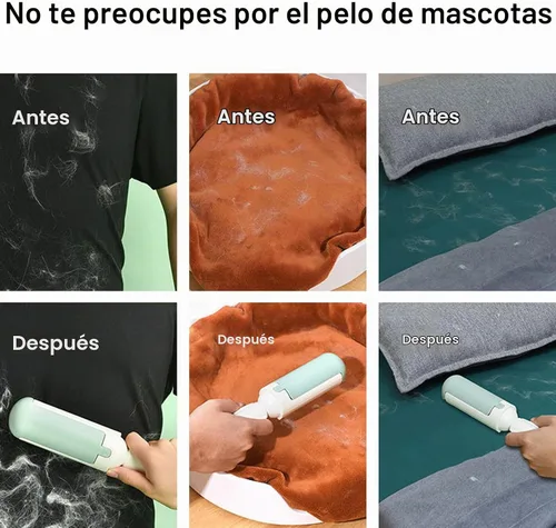 Vista 6 de PAKEWAY Paquete de 2 herramientas de eliminación de pelo de mascotas, removedor de pelo reutilizable para perros y gatos con mango antideslizante