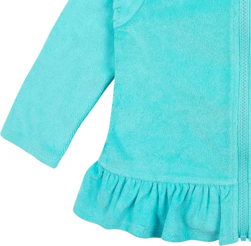 Vista 4 de Gerber Cubierta para traje de baño con capucha y cremallera para bebés y niñas pequeñas, Rosado