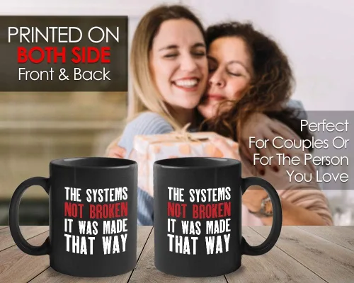 Vista 5 de Taza de café político – The Systems Not Broken – Police Police Police Democrática Política Capitalismo Liberalista Para Mujeres Hombres Bestfriend
