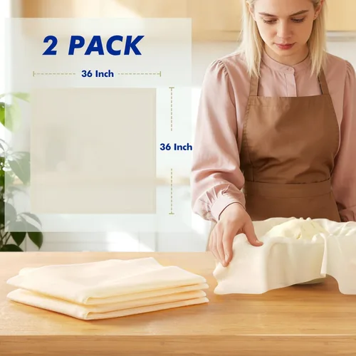 Vista 2 de 2 yardas de paño de queso reutilizable, grado 100, paño de queso para colar artesano, colador de tela de muselina 100% algodón sin blanquear