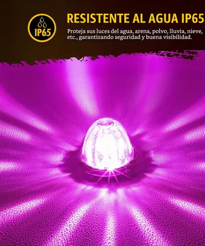 Vista 6 de Partsam 2 Piezas Luces de Cristal de Sandía [Patentadas] Luz de Lente Transparente LED Morado Claro Luces Marcadoras Laterales de Separación