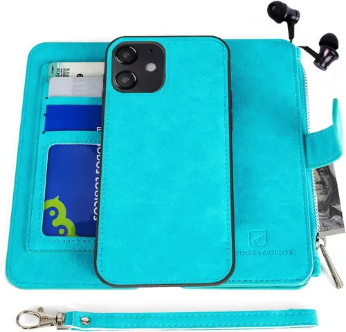 Vista 8 de MODOS LOGICOS Funda para iPhone 11, cartera desmontable, 2 en 1, almacenamiento en efectivo con cremallera, hasta 14 ranuras para tarjetas, 1 Negro