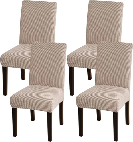 Vista 24 de Turquoize - Juego de 2 fundas elásticas para sillas de comedor, fundas lavables removibles para sillas de comedor, fundas de asiento para sillas