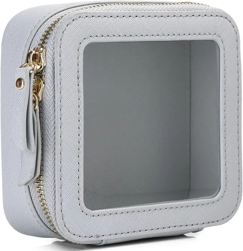 Vista 70 de Pinkmik Pequeña bolsa de maquillaje, mini estuche transparente para maquillaje y neceser con cremallera, organizador de bolsos para mujer