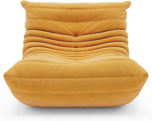 Vista 12 de Puf Togo sin comprimir de alta gama para adultos, sofá de espuma viscoelástica con tela suave, cómodo sillón de sala junto a la chimenea para sala
