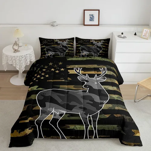 Vista 10 de Juego de ropa de cama de oso para niños y adolescentes, juego de edredón de animales salvajes para niños, adolescentes, naturaleza, vida silvestre
