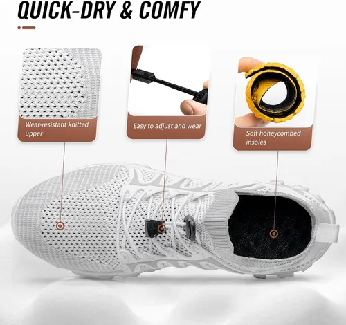 Vista 3 de Alibress Zapatos de agua para mujeres y hombres, zapatos acuáticos de secado rápido, zapatos de agua para senderismo, zapatos de playa para mujer