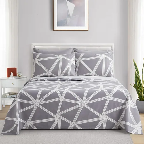 Vista 38 de Marina Decoration Ropa de cama ultra suave y sedosa con bolsillo profundo con estampado rico de rayón derivado de bambú para todas las estaciones