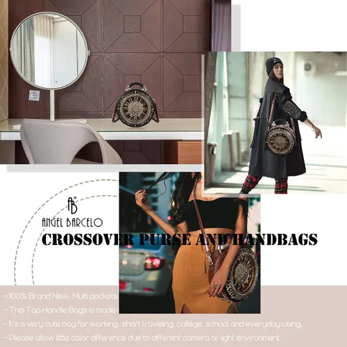 Vista 7 de Angel Barcelo Bolso cruzado y bolsos de mano para mujer, bolso de hombro de moda para mujer