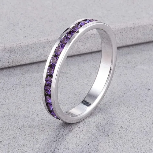 Vista 2 de Anillos apilables con cristales de Swarovski, piedra natalicia