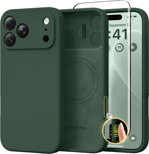Vista 154 de GolbinBox Funda magnética para iPhone 17, compatible con MagSafe, cubierta de silicona integrada para control de cámara, funda de silicona líquida a