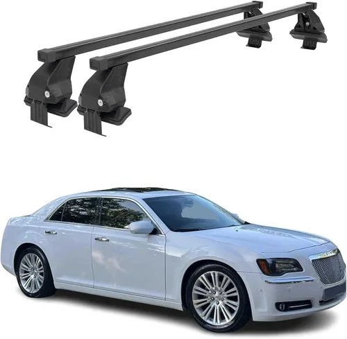 Vista 12 de OMAC Barras transversales para portaequipajes para Chrysler 300 2011 a 2023, aluminio liso, negro, 2 piezas