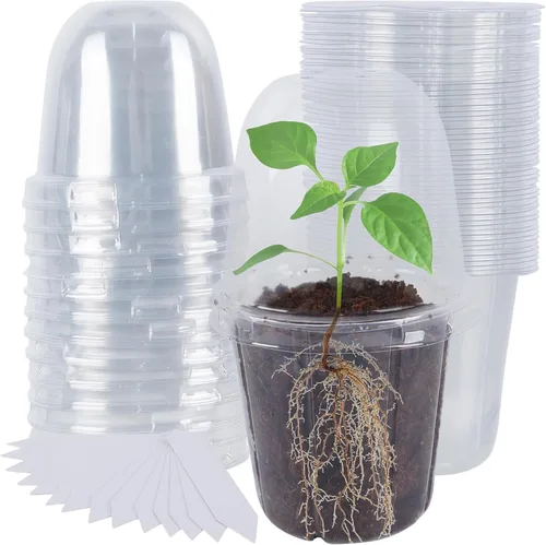 Vista 10 de winemana Bandeja de inicio de semillas de 4 pulgadas para semillas de lechuga de hierbas vegetales, macetas para plantas de interior y tierra